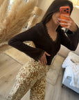 Pull col V dentelles NOIR