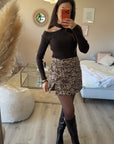 Pull maille asymétrique MARRON