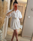 Robe ballon en coton blanche