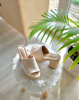 SANDALES Ă TALONS EDITION BEIGE CLAIR đ€