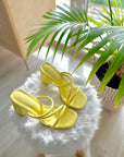 SANDALES À TALONS JAUNE 🍋