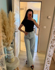 Jean ceinture tressé