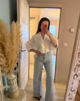 Chemise blanche en coton à manches courtes