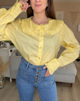 Chemise popeline en coton jaune