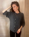 CARDIGAN MANCHES COURTES GRIS ALPAGA