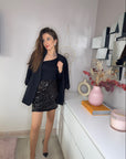 JUPE SEQUIN NOIRE