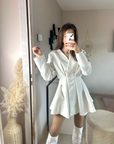 Robe veste avec détails blanche ♡