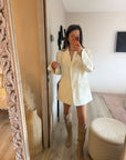 Blazer crème avec fente DOS OUVERT