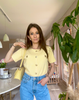 GILET MANCHE COURT JAUNE 🌼