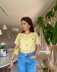 GILET MANCHE COURT JAUNE 🌼