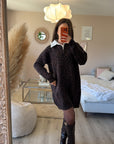 Robe pull chemise léopard MARRON