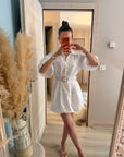 Robe ballon en coton blanche