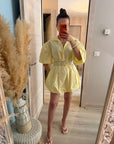 Robe ballon en coton jaune