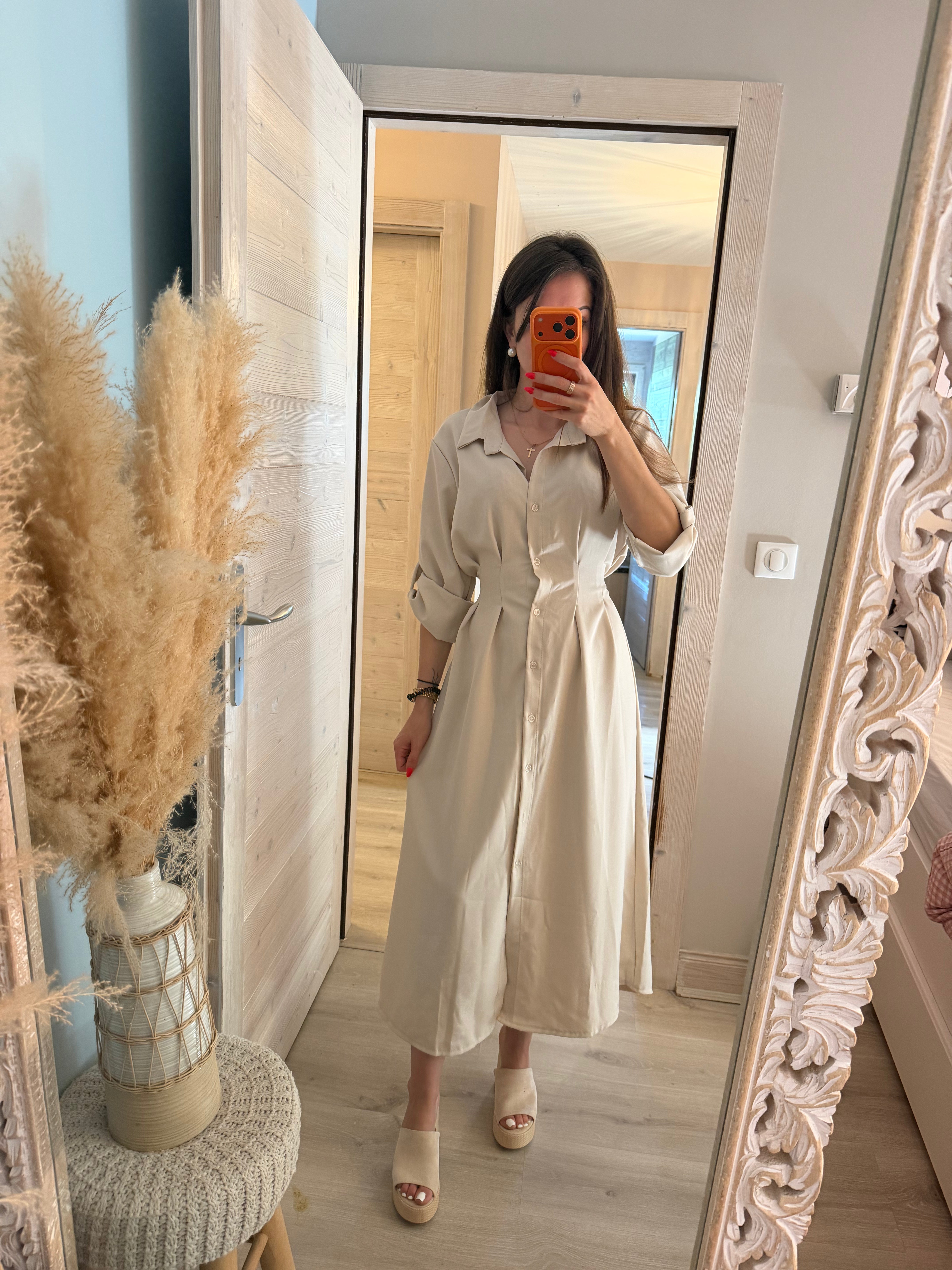 Robe chemise crème
