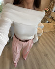 Pantalon élégant rose pâle