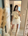 Pull sans manche crème