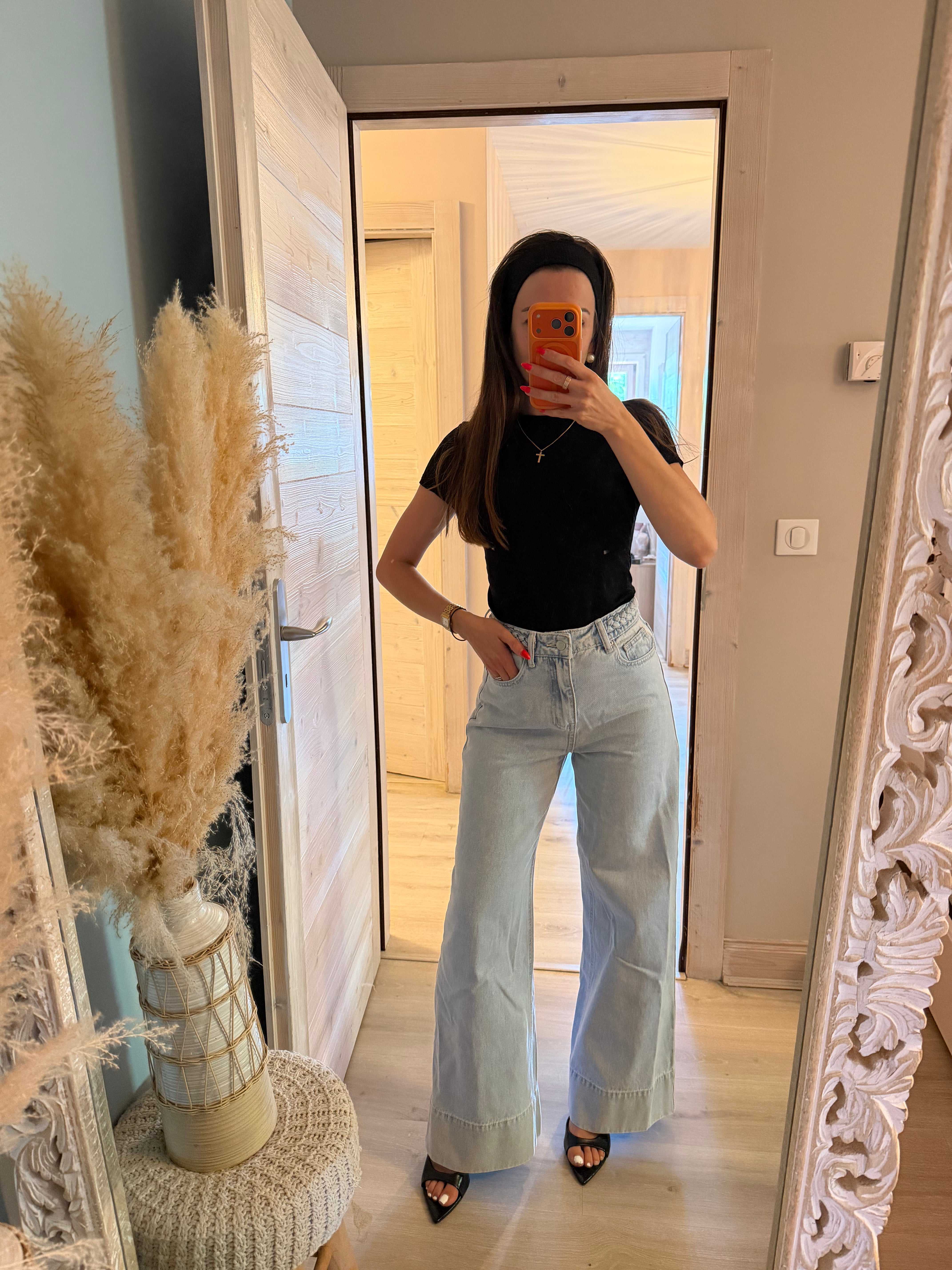 Jean ceinture tressé