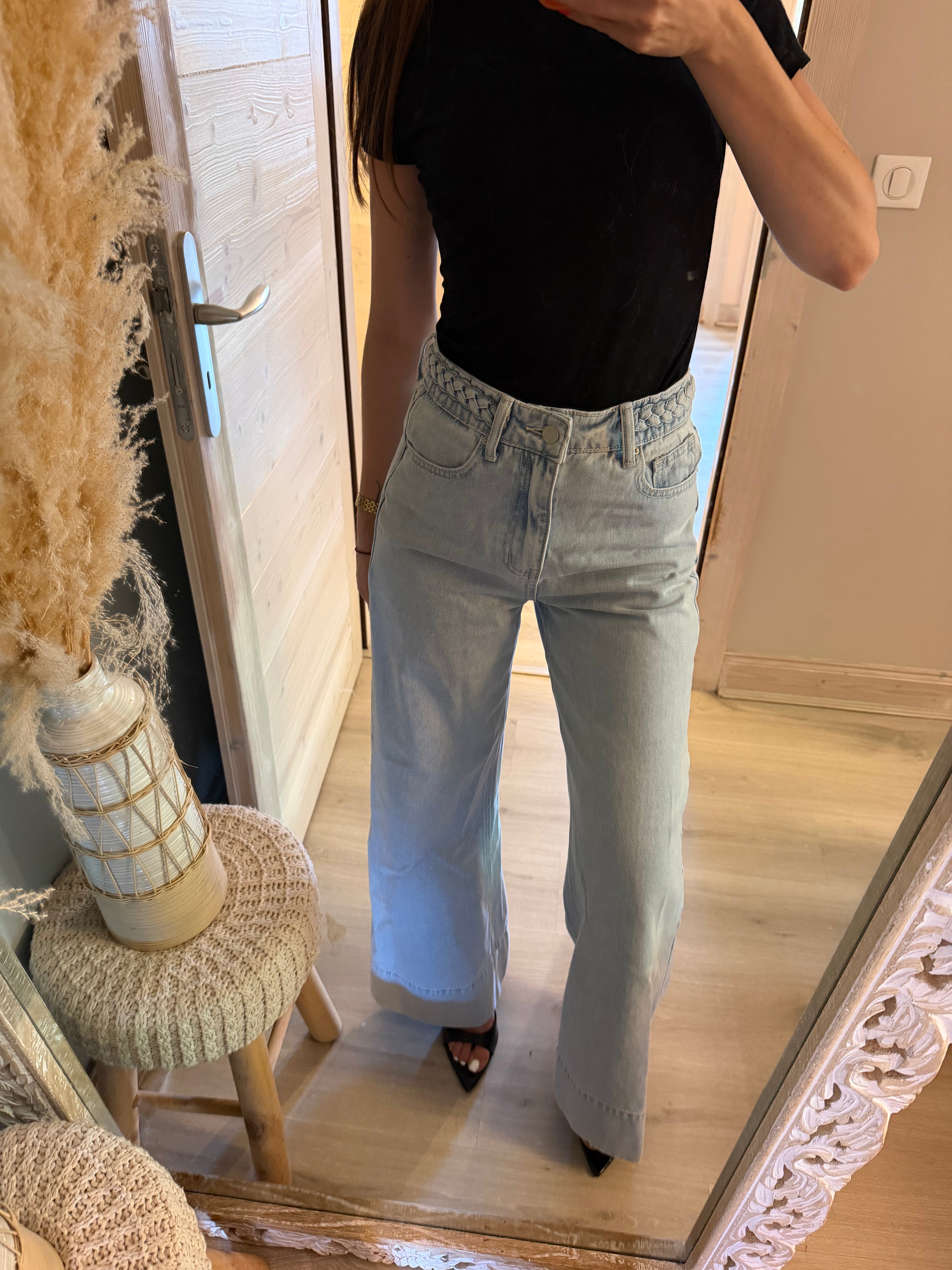 Jean ceinture tressé