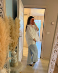 Chemise blanche en coton à manches courtes