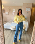 Chemise popeline en coton jaune
