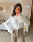Cardigan blanc manches évasées