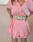 ROBE GAZ DE COTON ROSE POUDRÉ 🌸