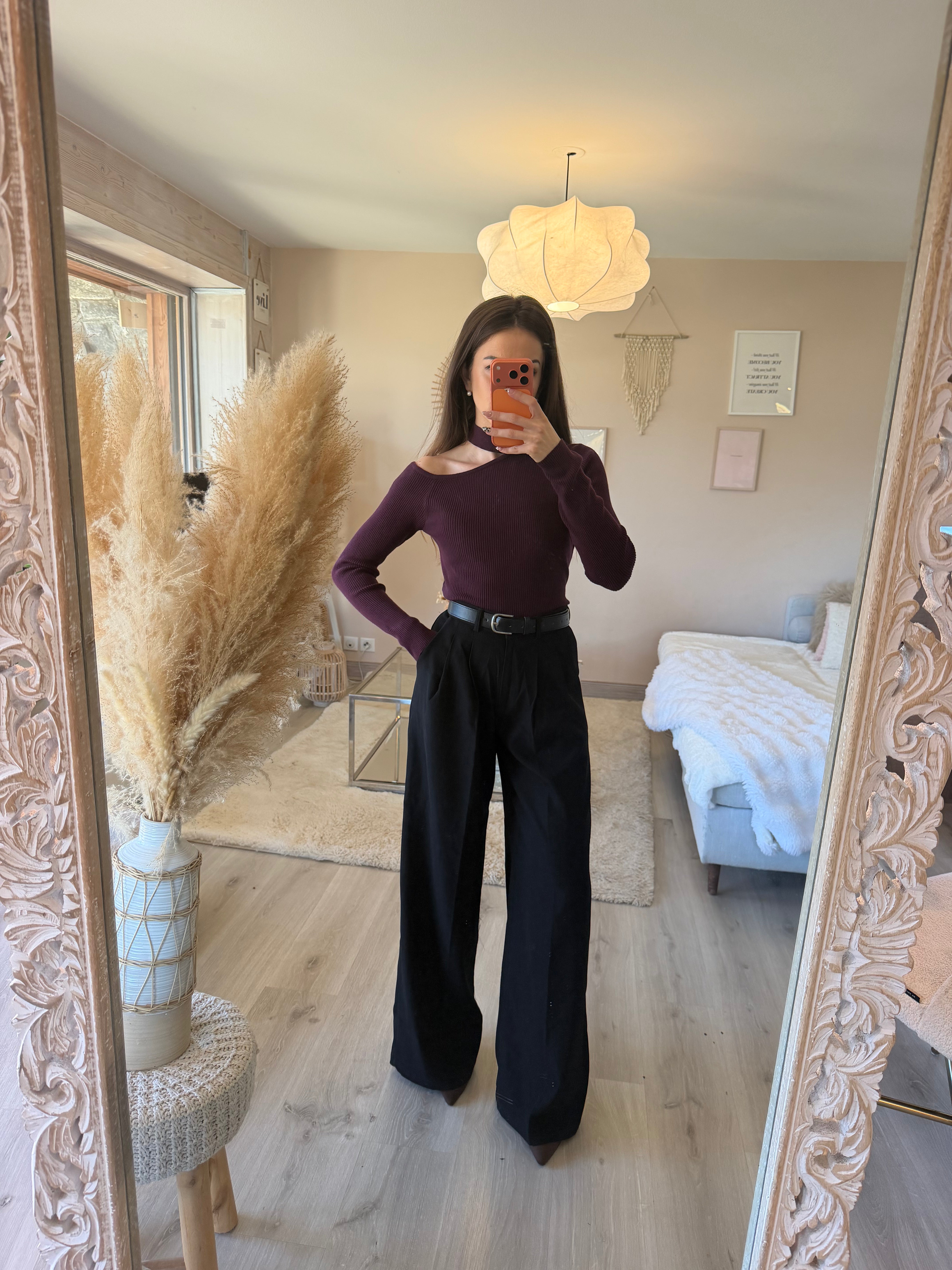 Pull maille asymétrique BORDEAUX