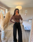 Palazzo large avec ceinture à la taille NOIR