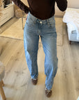 Jean Barrel bleu délavé