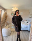 Robe pull chemise léopard MARRON