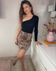 JUPE SEQUIN CHOCOLAT