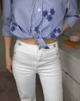 Jean blanc avec boutons