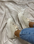 BASKETS COMPENSÉ TWEED BEIGE