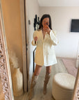 Blazer crème avec fente DOS OUVERT