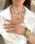 Collier perles & charms dorés 🌞