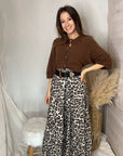 PULL EN MAILLE DOUCE MARRON ALPAGA
