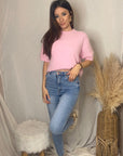 PULL ALPAGA MANCHES COURTES BLUSH