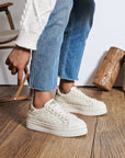 BASKETS COMPENSÉ TWEED BEIGE